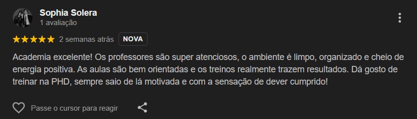 Depoimento de aluno Ph.D Sports 1